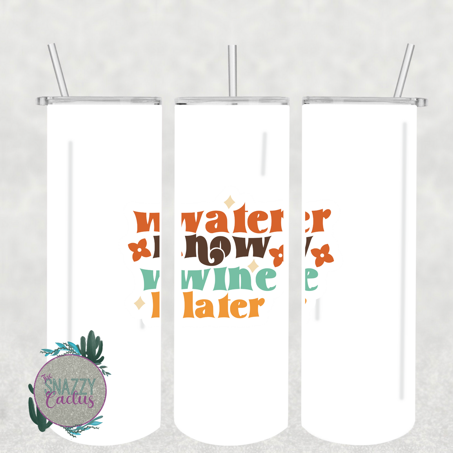 Water Now, Wine Later Retro Tumbler