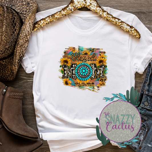 Blessed Mom Turquoise Tee