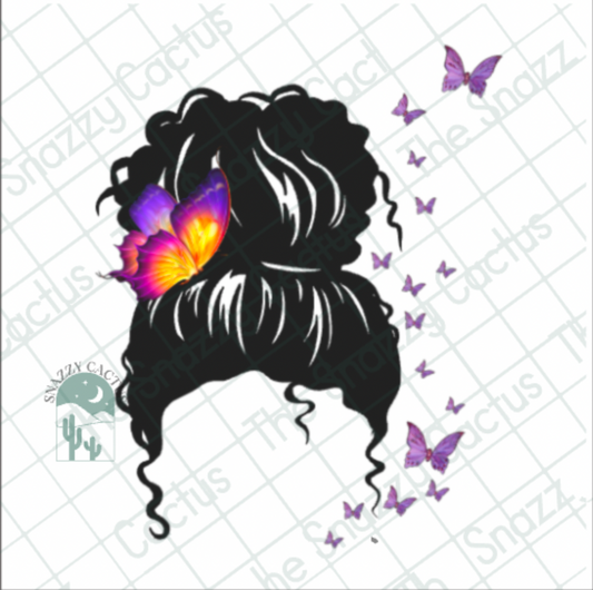 Curly Bun Butterfly PNG