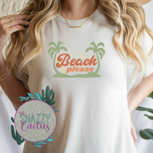 Beach Please Retro Tee