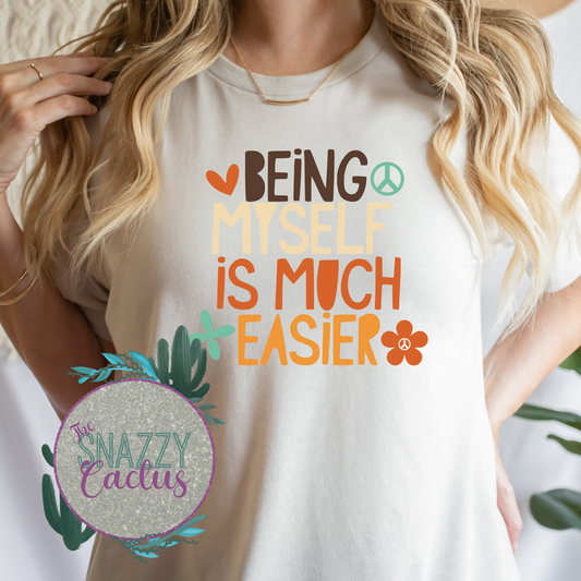 Being Myself Is Much Easier Retro Tee