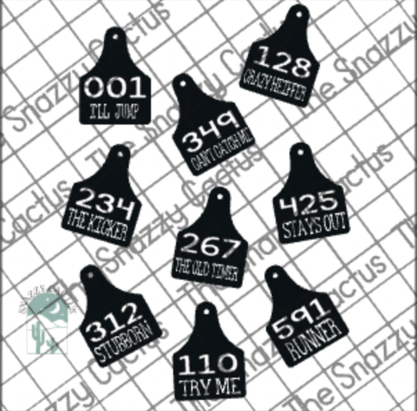 Cow Tags Digital File PNG SVG