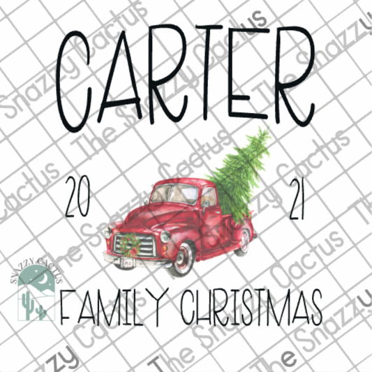 2021 Family Christmas Vintage Truck PNG