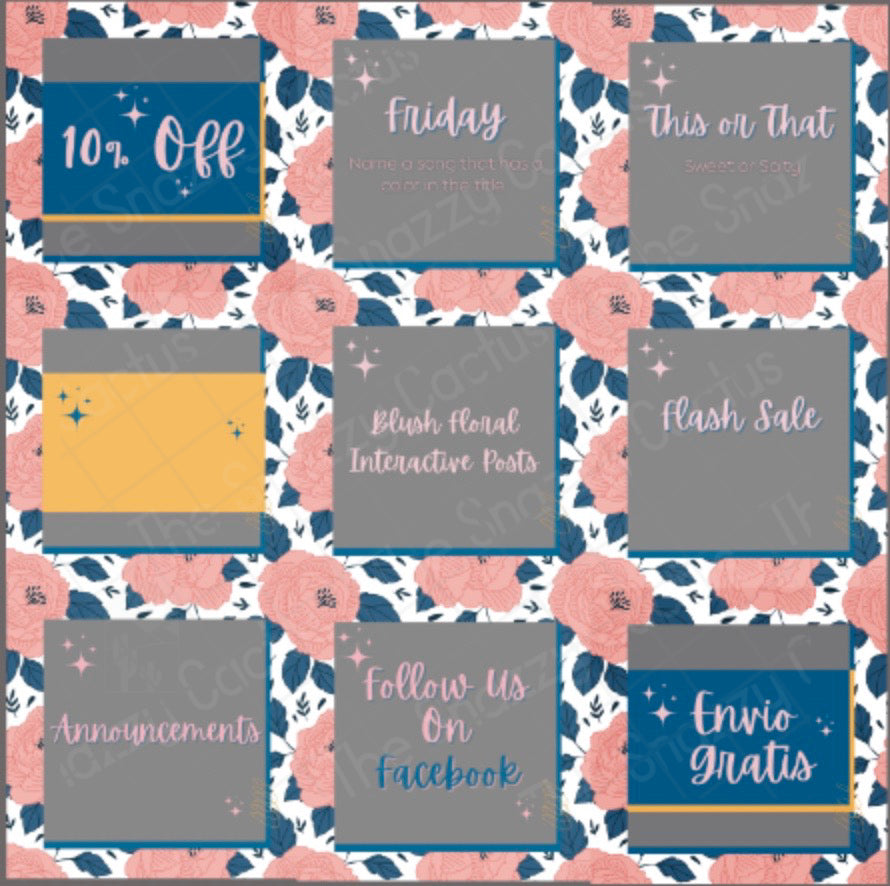 English Blush Floral Graphics Posts Bundle